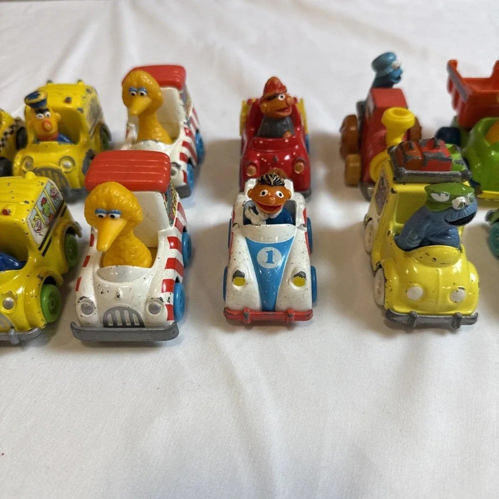 1981 SESAME STREET‎ DIE CAST CARS Big Bird Cookie Monster Playskool Muppets 12